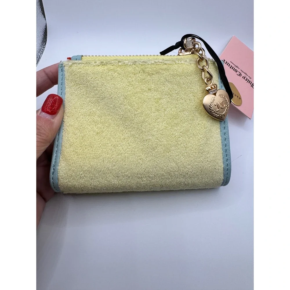 Juicy Couture Gelato on the Beach Bifold Wallet Yellow Terry Cloth 13JCD64MX-TY